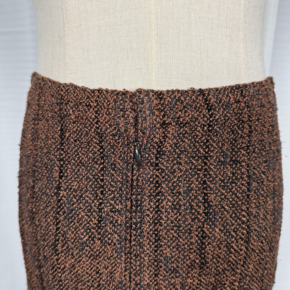 Vintage Designer Zonda Nellis 2 Pc Jacket & Skirt Set Brown Tweed Women's Size S - Picture 6 of 11